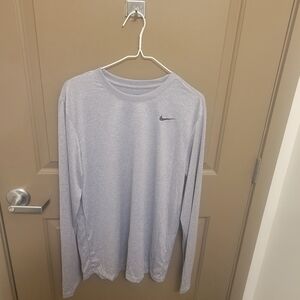 NIKE Dri-fit Legend UV Crew Neck Men's Grey Active-Wear Long Sleeve Shirt